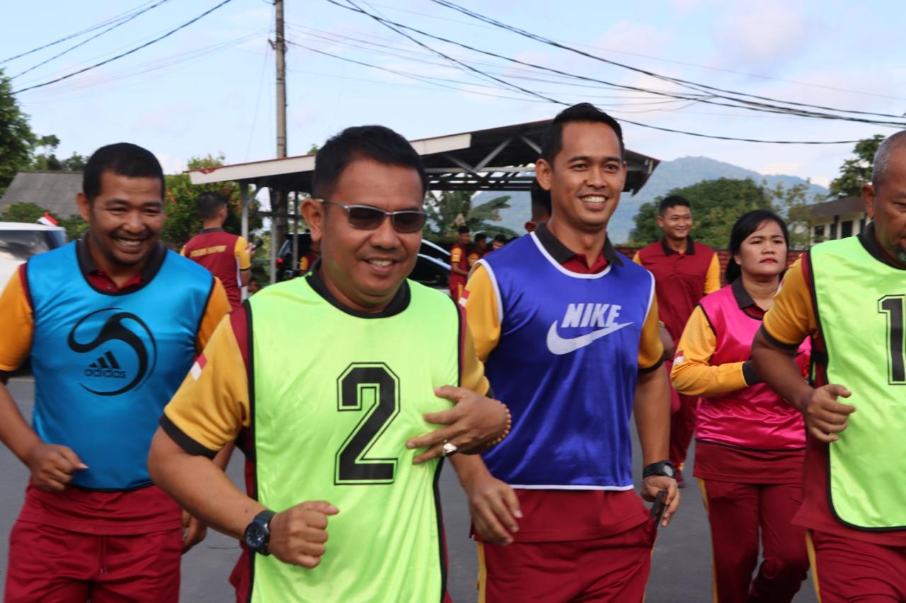 Personel Polres Bintan Lakukan Tes Kesampataan Jasmani Semester 2 Tahun 2024