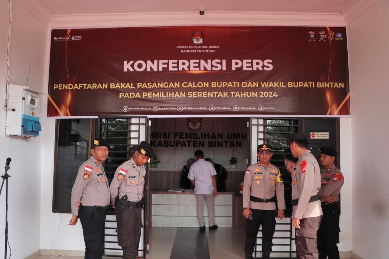 Pendaftaran Calon Bupati dan Wakil Bupati Bintan Berjalan Aman, Ketua KPUD Bintan Ucapkan Terima Kasih Kepada Polres Bintan