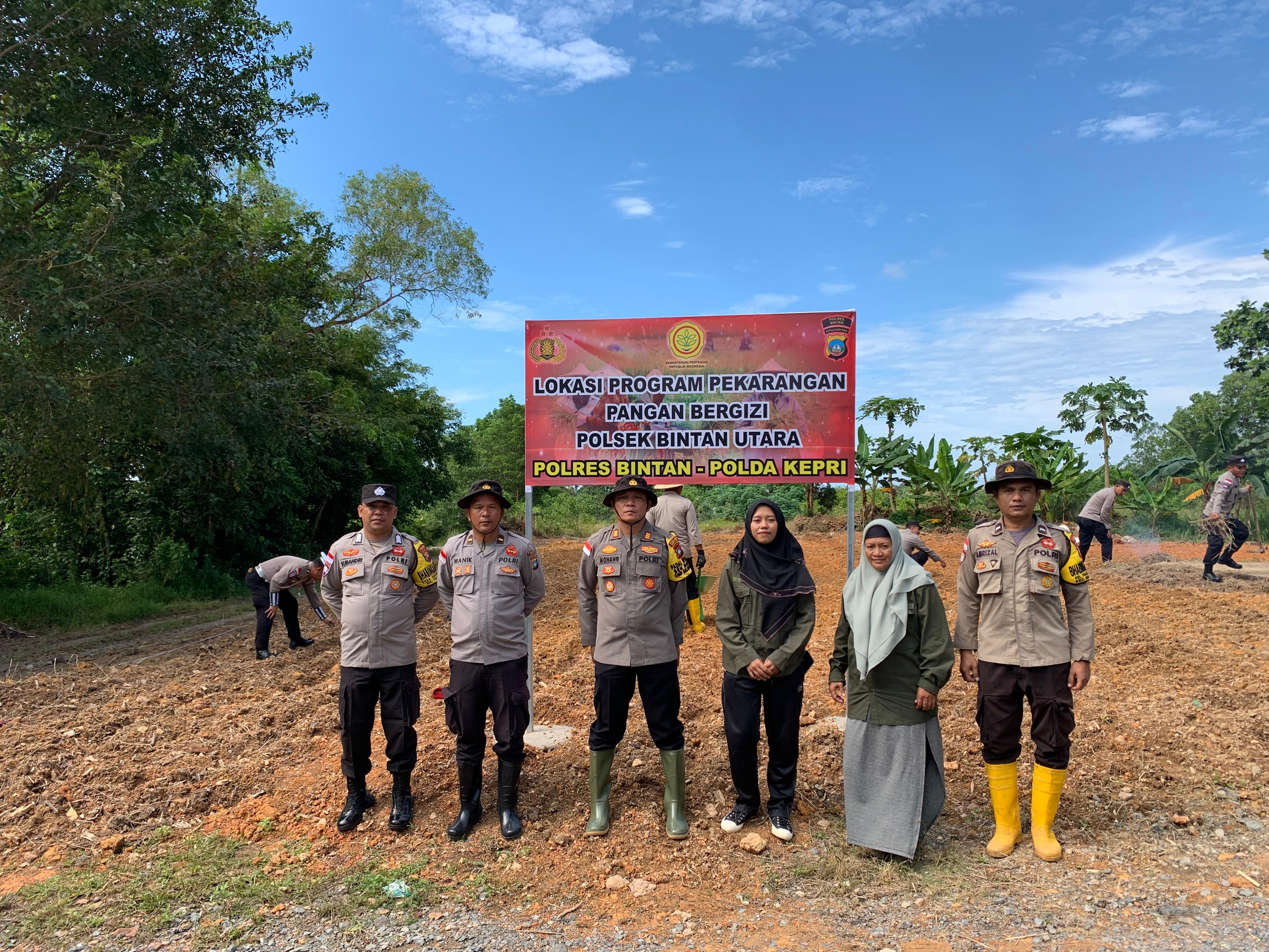 Dukung Asta Cita Presiden, Program Pekarangan Pangan Bergizi Polsek Bintan Utara Siap Tanam