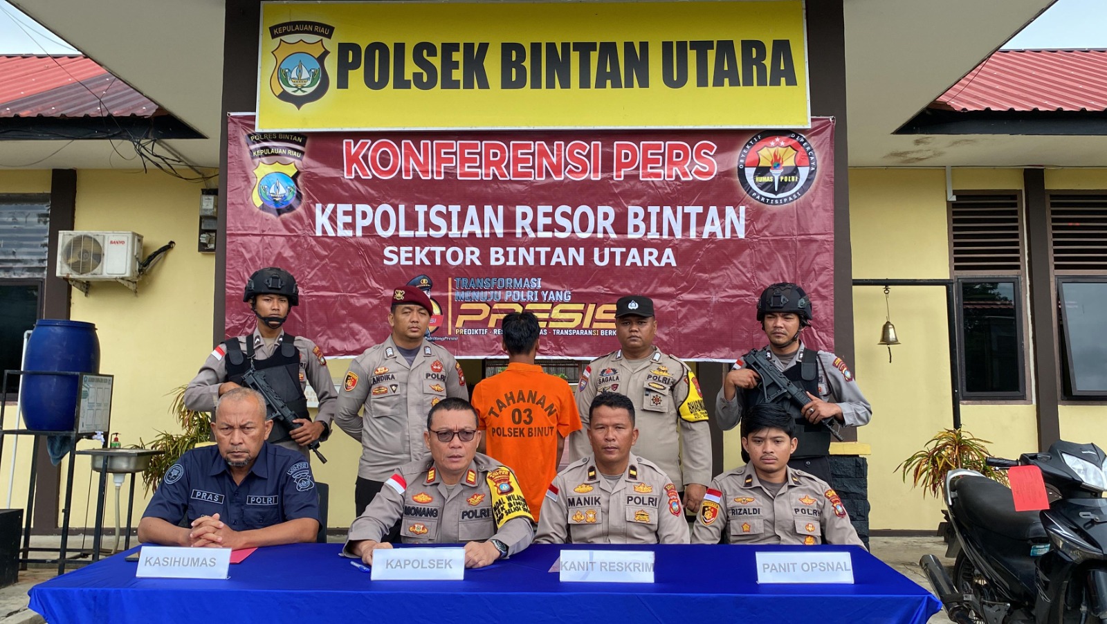 Polsek Bintan Utara Berhasil Mengamankan Pelaku Curanmor di Tanjung Uban.