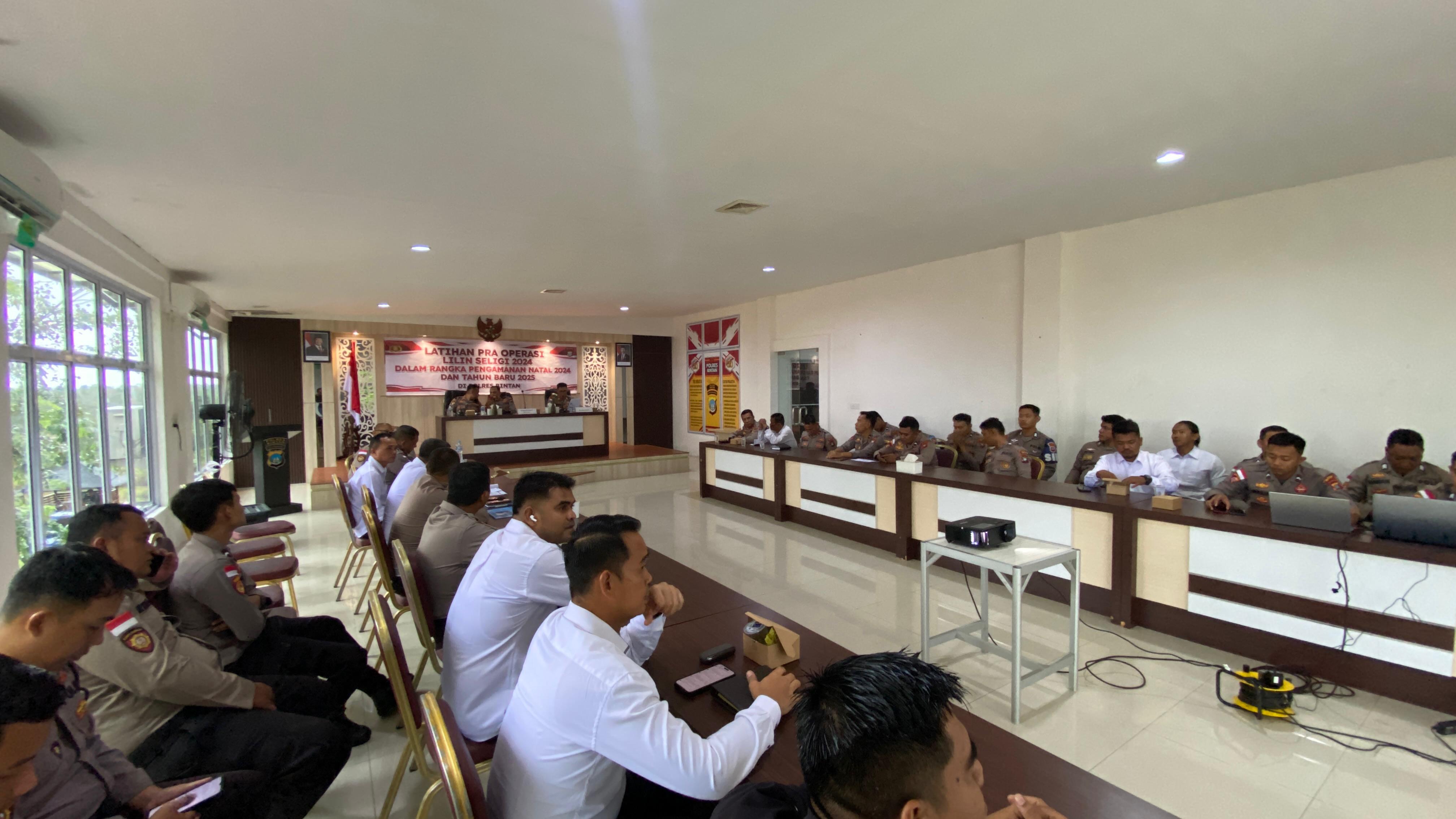 Polres Bintan Gelar Latihan Pra Operasi Lilin Seligi 2024.